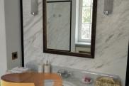 Зеркала в ванной комнате,зеркало над раковиной,зеркало на мраморной стене