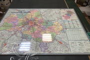 оформление географических карт,географические карты больших размеров,географические карты в алюминиевом багете