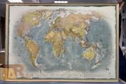 географические карты в деревянном багете,географические карты больших размеров,оформление географических карт